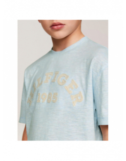 T-shirt monotype logo bleu garçon - Tommy Hilfiger