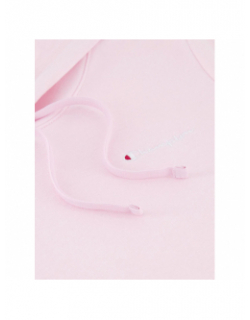 Sweat à capuche mini logo brodé rose femme - Champion
