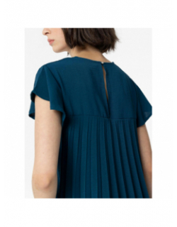 T-shirt kara dos plissé bleu femme - Tiffosi
