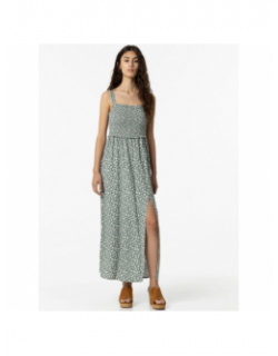 Robe fendue à fleurs fugaz vert femme - Tiffosi