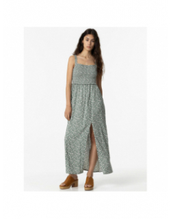 Robe fendue à fleurs fugaz vert femme - Tiffosi