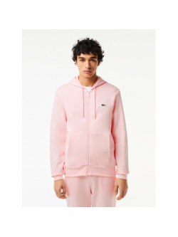 Sweat zippé à capuche core solid rose homme Lacoste wimod
