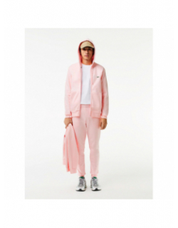 Sweat zippé à capuche core solid rose homme - Lacoste