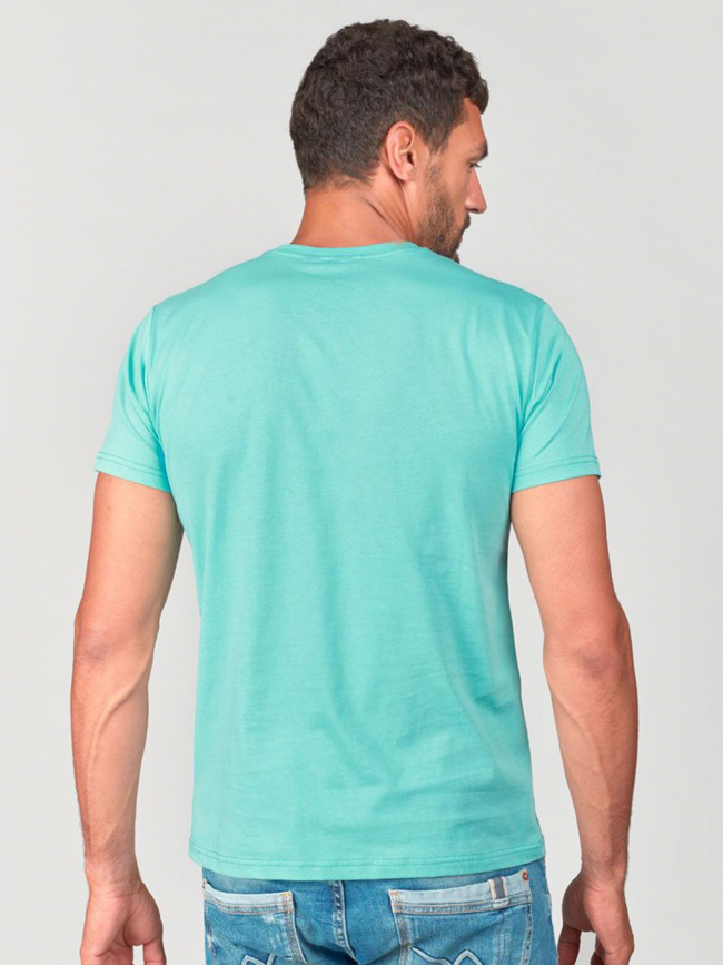 T-shirt paia poche bleu turquoise homme - Le Temps Des Cerises