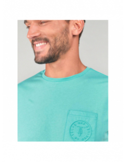 T-shirt paia poche bleu turquoise homme - Le Temps Des Cerises