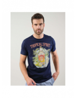 T-shirt tropical sprit bleu marine homme - Deeluxe