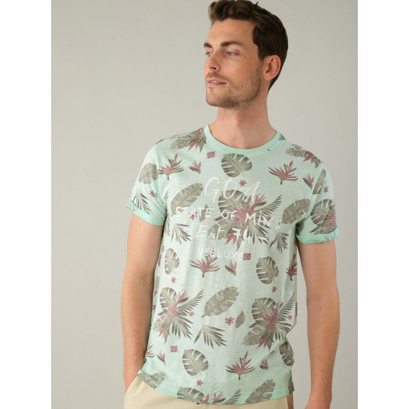 T-shirt balinese vert feuillage homme - Deeluxe