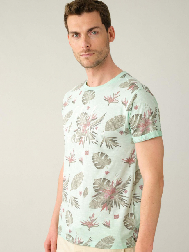 T-shirt balinese vert feuillage homme - Deeluxe