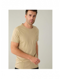 T-shirt poche logo basito beige homme - Deeluxe