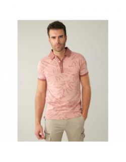 T-shirt tikito feuillage rose homme - Deeluxe
