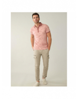T-shirt tikito feuillage rose homme - Deeluxe