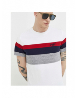T-shirt rayures classique blanc homme - Superdry