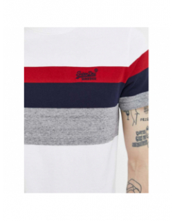 T-shirt rayures classique blanc homme - Superdry