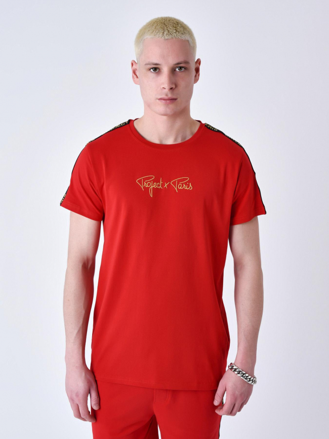 T-shirt logo brodé rouge homme - Project X Paris
