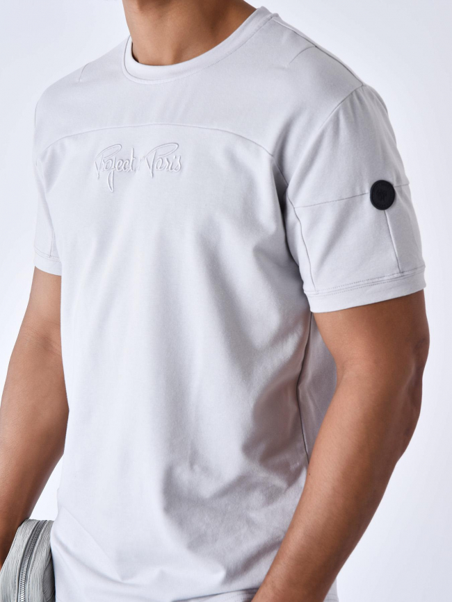 T-shirt logo signature gris homme - Project X Paris