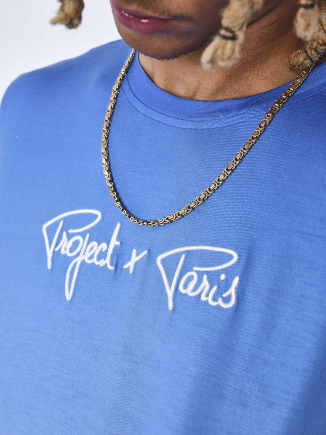 T-shirt logo brodé dégradé bleu homme - Porjet X Paris
