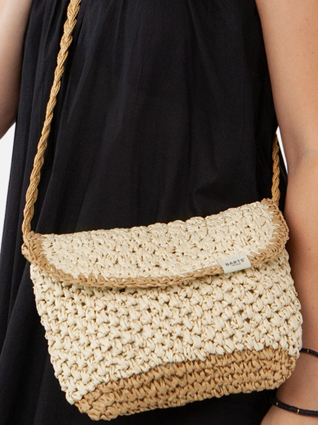 Sac bandouilère raphia mediteraz beige femme - Barts