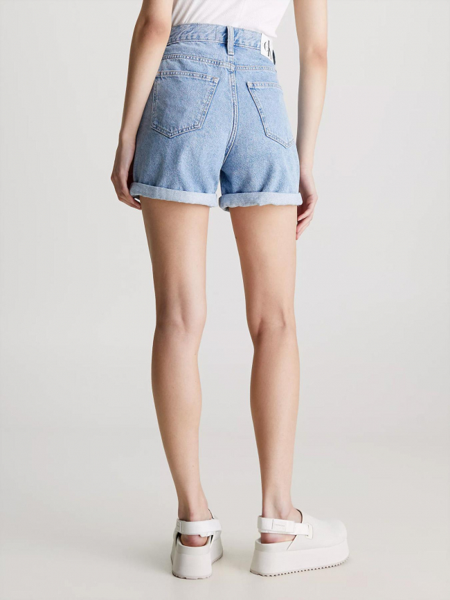 Short en jean mom taille haute bleu clair femme - Calvin Klein Jeans