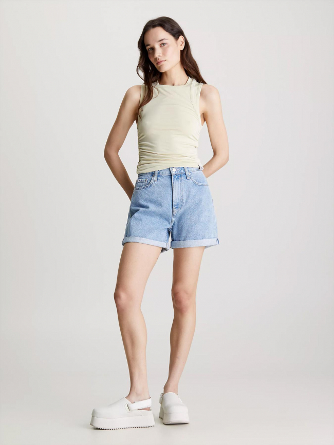 Short en jean mom taille haute bleu clair femme - Calvin Klein Jeans