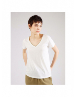 T-shirt col v dalila blanc femme - Jacqueline De Yong