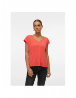 T-shirt col v filli orange femme - Vero Moda