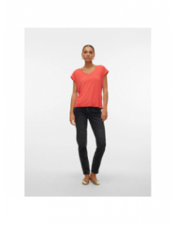T-shirt col v filli orange femme - Vero Moda