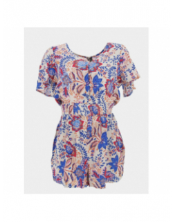 Combi-short à fleurs menny beige bleu femme - Vero Moda