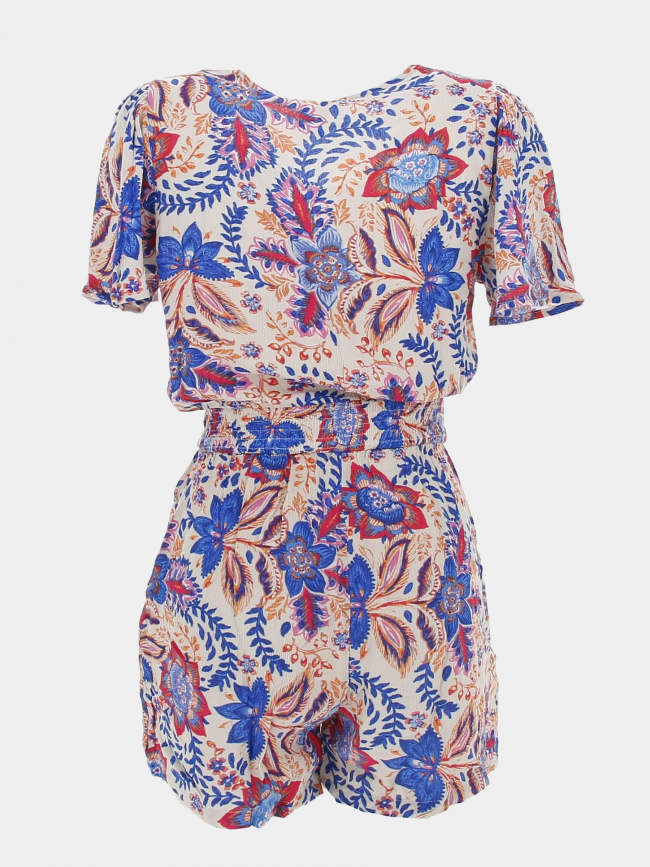 Combi-short à fleurs menny beige bleu femme - Vero Moda