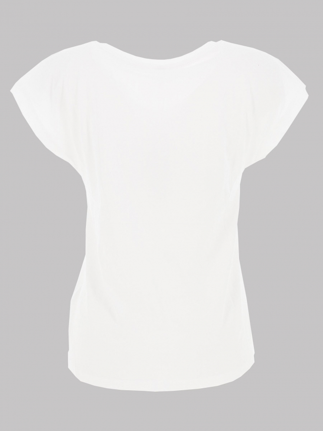 T-shirt col v kelly miami blanc rose femme - Only