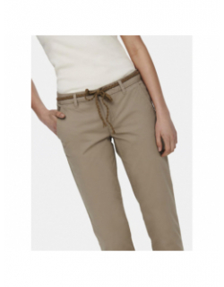 Pantalon chino droit evelyn beige femme - Only