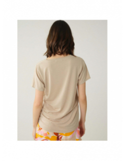 T-shirt glowy beige femme - Deeluxe