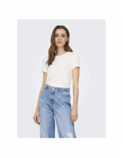 T-shirt ajouré cathinka blanc femme - JDY