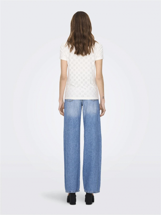 T-shirt ajouré cathinka blanc femme - JDY