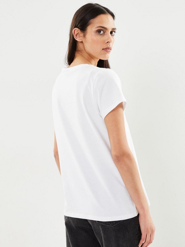 T-shirt col v merima blanc femme - Pieces