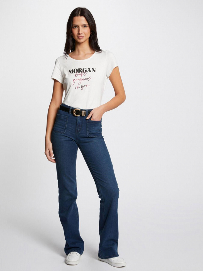 T-shirt message looks blanc femme - Morgan