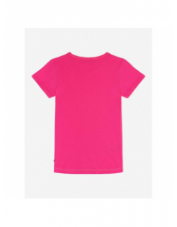 T-shirt uni tragi fuchsia rose fille - Le Temps Des Cerises