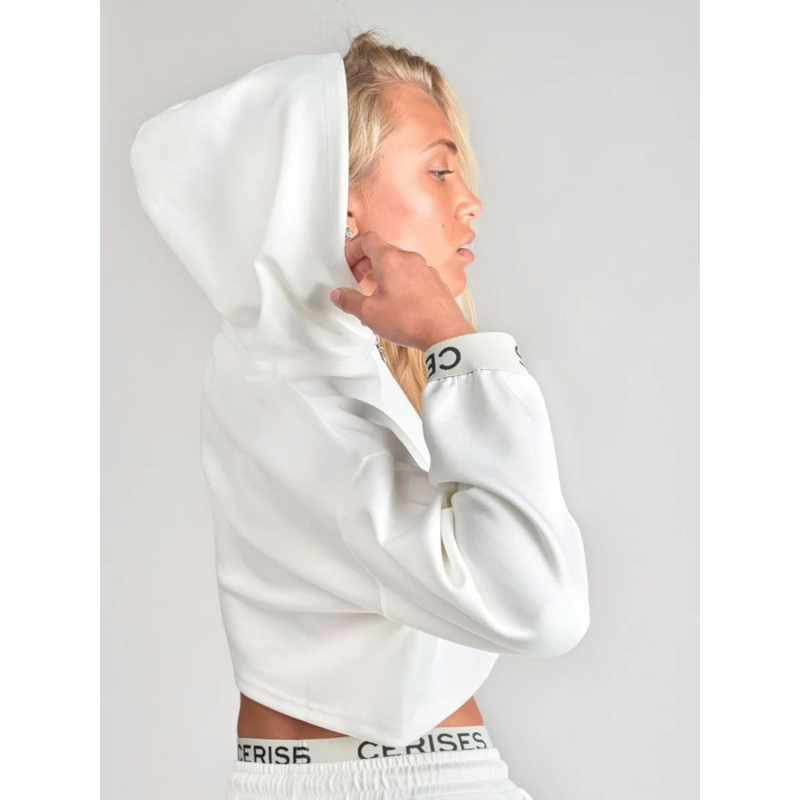 Sweat à capuche crop joaigi blanc fille Le Temps Des Cerises wimod