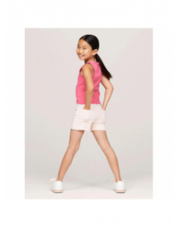 Débardeur essential rib lace rose fille - Tommy Hilfiger
