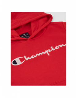 Sweat à capuche uni logo brodé rouge enfant - Champion