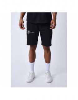 Short jogging poches zippées noir blanc homme - Project X Paris
