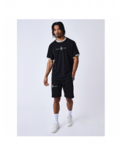 Short jogging poches zippées noir blanc homme - Project X Paris