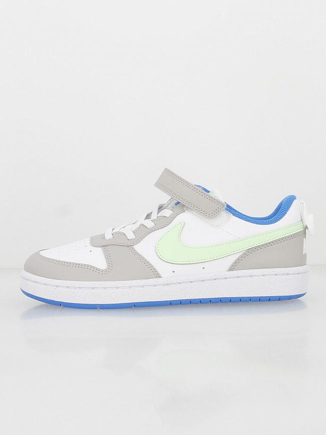 Baskets à scratch court borough ps blanc gris vert enfant - Nike