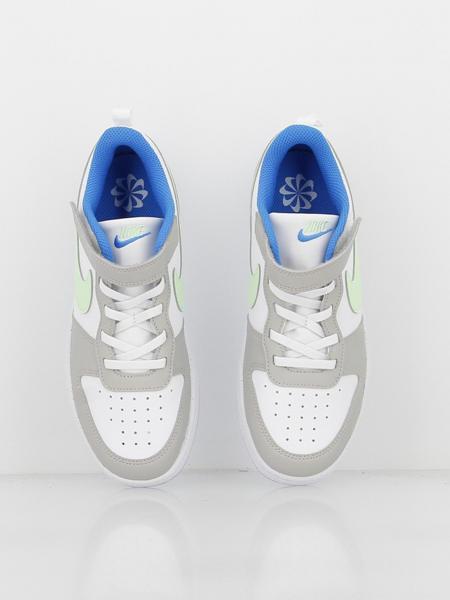 Baskets à scratch court borough ps blanc gris vert enfant - Nike