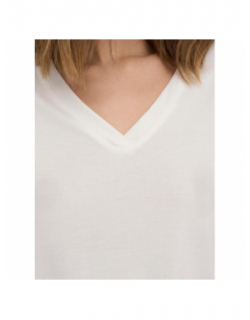 T-shirt free col v blanc femme - Only