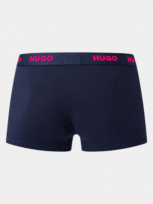 Pack 3 boxers trunks stretch bleu marine homme - Hugo