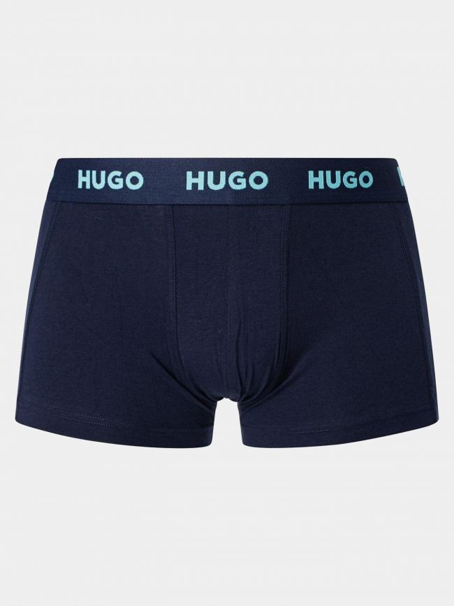 Pack 3 boxers trunks stretch bleu marine homme - Hugo