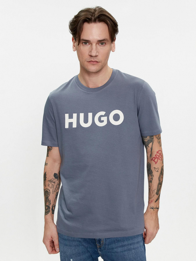 T-shirt dulivio logo bleu homme - Hugo