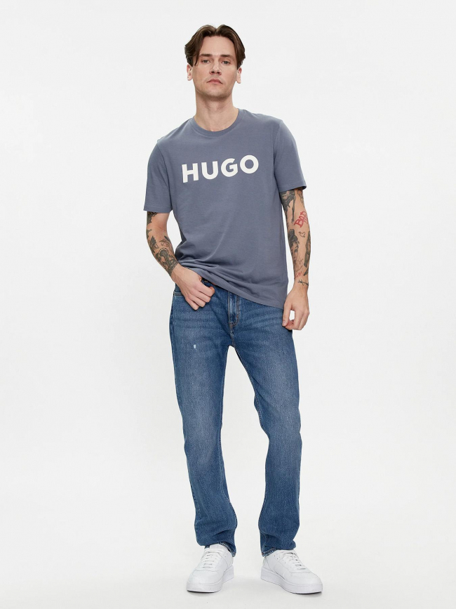 T-shirt dulivio logo bleu homme - Hugo