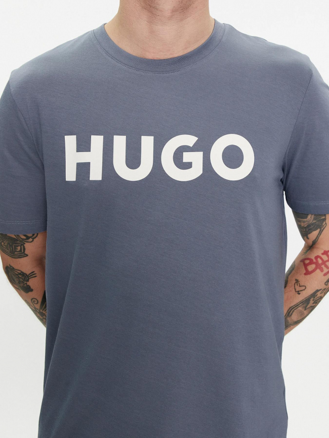 T-shirt dulivio logo bleu homme - Hugo