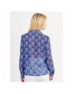 Chemisier transparent à fleurs bleu femme - Molly Bracken